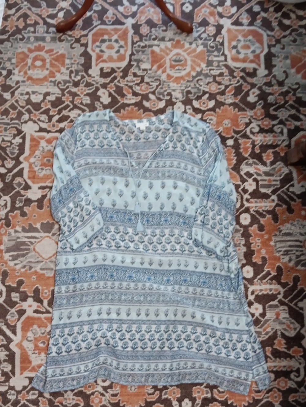 Summer Block Print Dress Cover Up